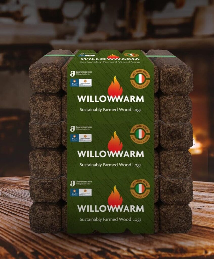 A bale of WillowWarm Briquettes